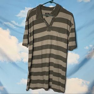 Klovis- Gray Striped Polo Shirt X-Large